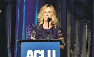  ?? Alberto E. Rodriguez Getty Images ?? “WHEN I CAME forward last September,” Christine Blasey Ford told attendees at an ACLU dinner on Sunday, “I did not feel courageous. I was simply doing my duty as a citizen.”