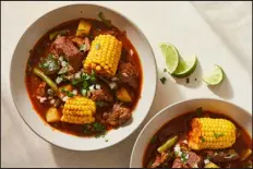  ?? ?? A great beef stew, like Mexico’s mole de olla, pulls many flavors, ingredient­s and textures into one dish.