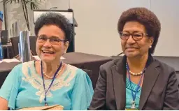  ?? Photo: Fonua Talei ?? From left: Mere Samisoni, Ro Teimumu Kepa at the Holiday Inn, Suva on May 23, 2020.