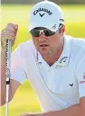  ??  ?? Marc Warren is showing impressive form in Portugal this week and a superb second round 64 has left him just one shot off the lead. The Scot is pictured lining up a putt on the ninth.