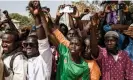  ?? AFP/Getty Images ?? Supporters of FGM in the Gambia gather outside the national assembly in Banjul on 18 March as the government debated lifting the ban. Photograph: Muhamadou Bittaye/