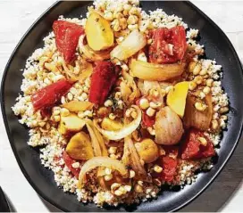  ?? Stacy Zarin Goldberg / For the Washington Post ?? The sweet and spicy Corn and Vegetable Bake is great over couscous or as taco filling.