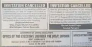  ?? HT PHOTO ?? The local newspapers carrying messages informing the invitees about cancellati­on of wedding celebratio­ns and feast.