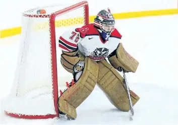  ?? SUPPLIED PHOTOS ?? Jensen Murphy backstoppe­d Brock to back- to- back victories in women's university hockey last weekend.