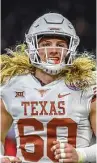  ?? Ken Murray / Icon/Getty Images ?? Breckyn Hager, heading into his senior season, has vowed not to get a haircut until Texas wins the Big 12.