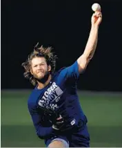  ?? Wally Skalij Los Angeles Times ?? CLAYTON KERSHAW, shown working out, aims to get the Dodgers to their first World Series since 1988.