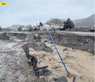  ?? Télam ?? La avenida Fray Luis Beltrán fue bautizada “la grieta”