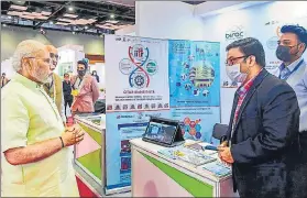  ?? PTI ?? Prime Minister Narendra Modi during the inaugurati­on of Biotech Start-up Expo 2022, at Pragati Maidan, in New Delhi on Thursday