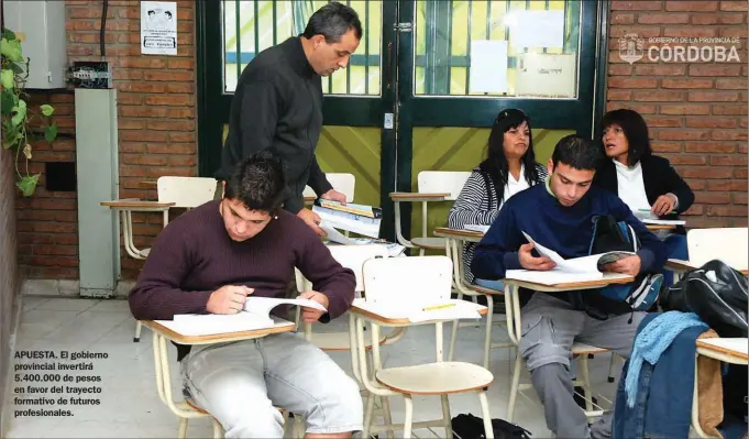  ?? FOTOS CEDOC PERFIL ?? APUESTA. El gobierno provincial invertirá 5.400.000 de pesos en favor del trayecto formativo de futuros profesiona­les.