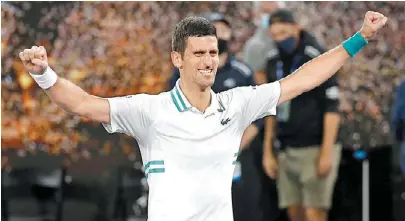  ?? REUTERS ?? Novak Djokovic, luego de ganar el Abierto de Australia en febrero pasado.