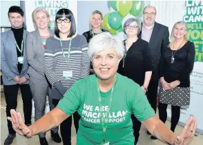  ??  ?? Move More Pictured are: Craig Tobin, Macmillan project manager, Emma Walker, NLL managing director, Karen Robertson, Move More participan­t, volunteer Ada Harkin, Nici Hill-Lyons, Macmillan partnershi­p manager, Kathie Coonagh, health and social care...