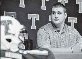  ?? AP/Tyler Morning Telegraph/CHELSEA PURGAHN ?? Offensive lineman Beaux Limmer of Tyler (Texas) Lee signed a letter of intent Wednesday to play football at Arkansas. The Razorbacks’ class includes 13 linemen.