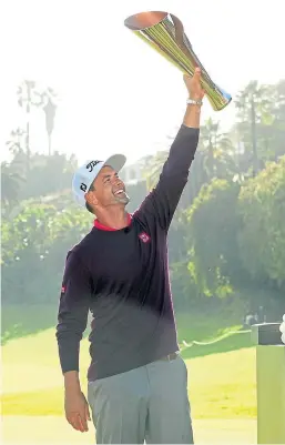  ?? Picture: AP. ?? Adam Scott celebrates his win at the Genesis Invitation­al.