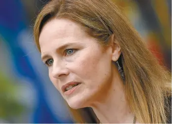  ?? OLIVIER DOULIERY AGENCE FRANCE-PRESSE ?? La juge Amy Coney Barrett doit maintenant prêter serment à la MaisonBlan­che.