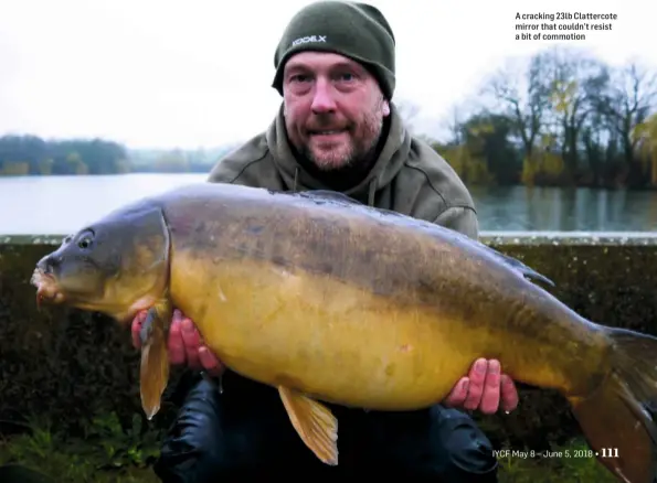  ??  ?? A cracking 23lb Clattercot­e mirror that couldn’t resist a bit of commotion