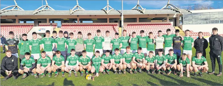  ?? (Pic: Courtesy of St. Colman’s College) ?? The victorious St Colman’s panel, pictured with their mentors after last week’s O’Callaghan Cup final at MTU.