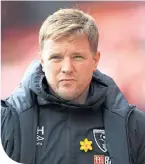  ??  ?? Bournemout­h boss Eddie Howe