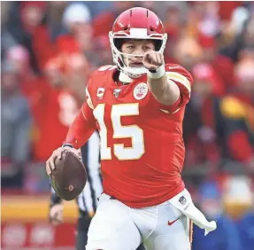  ?? MARK J. REBILAS/USA TODAY SPORTS ?? Patrick Mahomes threw five touchdown passes in the Chiefs’ divisional playoff win over the Texans.