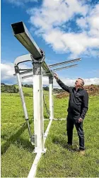  ?? ?? Drillco director of operations Alan Bennett with an example of the piles on which solar panels are mounted.