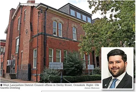  ?? James Maloney ?? West Lancashire District Council offices in Derby Street, Ormskirk. Right: Cllr Gareth Dowling