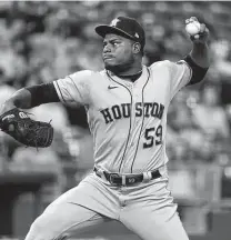  ?? Ed Zurga / Getty Images ?? Astros starter Framber Valdez pitched well Tuesday but was hurt by defensive miscues and a lack of offensive support.