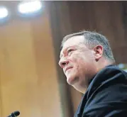  ?? [AP PHOTO] ?? Secretary of State designate Mike Pompeo listens during the Senate Foreign Relations Committee hearing on his confirmati­on Thursday on Capitol Hill in Washington.