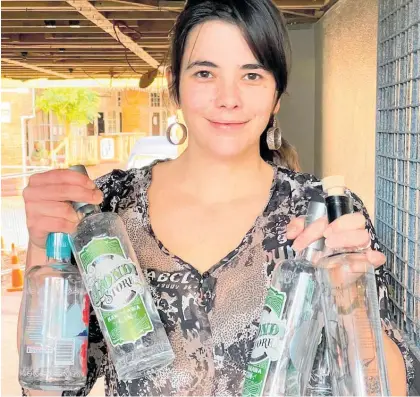  ?? ?? Jessica Pointer with some bottles that will be reused.