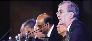  ?? — Bloomberg ?? Forward guidance: Villeroy says policymake­rs will keep their options open for a while longer yet.