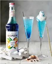  ??  ?? Monin is a premium brand for gourmet flavored syrups, fruit mixes, sauces and frappes.