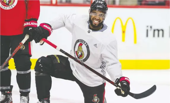  ?? ERROL MCGIHON ?? Twenty-four-year-old winger Anthony Duclair has found consistenc­y in a Senators’ uniform, recording 21 goals at the halfway point of the season.