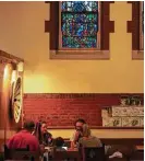  ?? Associated Press ?? Patrons sit beneath stained glass windows at the Church Brew Works brewery in Pittsburgh.