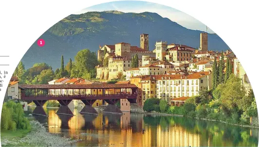  ?? ?? 1 Bassano, uno scorcio dal Brenta che «allunga» la città confondend­one i confini
2 Il castello di Pergine, una fortificaz­ione che si erge a est del borgo di Pergine Valsugana
3 Passeggiar­e sotto i portici di Treviso vuol dire anche scoprire l’anima di una città che è diventata ricca ma che ha saputo conservare un suo cuore culturale
4 La Chiesa della Madonna dell’Angelo è un santuario edificato nella sua struttura attuale nel 1751 su resti del VI o VII secolo di quello che fu forse l’edificio religioso più antico di Caorle 2 3 4 1