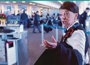  ?? AFP PIC ?? Bette Nash, who now works for American Airlines, at the Ronald Reagan Washington Airport terminal after disembarki­ng from her daily return flight to Boston on Tuesday.