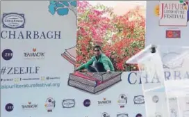  ?? HIMANSHU VYAS /HT PHOTO ?? Preparatio­ns on in full swing for the Jaipur Literature Festival 2018, at the Diggi Palace in Jaipur. It will begin on January 25 and end on January 29.