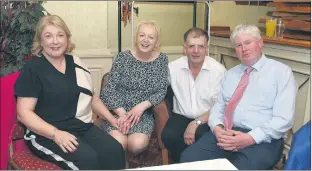  ?? (Pic: Catherine Sheehan) ?? Joan and Pa Molan catching up with Mary and T.J. Rea during the Ballygibli­n GAA victory social.