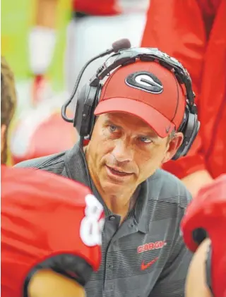  ?? STAFF FILE PHOTO/TIMES FREE PRESS ?? John Lilly, shown during his time as an assistant at Georgia, has joined Tennessee’s staff as an assistant to first-year head coach Jeremy Pruitt. Lilly will not do any on-field coaching but will be a liasion between Pruitt and the Vols’ offensive staff.