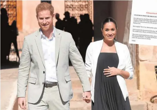  ?? // GTRES ?? El Príncipe Harry y Meghan Markle, durante una visita oficial a Rabat