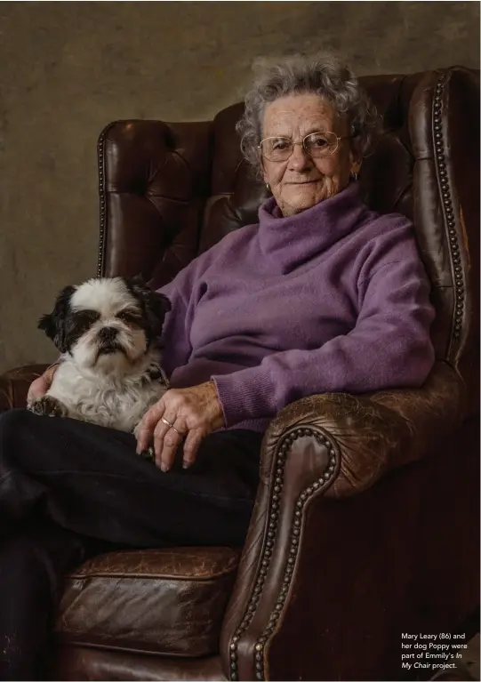  ??  ?? Mary Leary (86) and her dog Poppy were part of Emmily's In My Chair project.