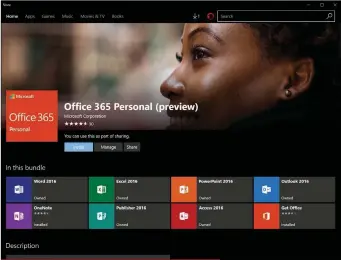  ??  ?? A number of Office apps are available under Windows 10 S, which appear to have the same functional­ity as they do under Office 365