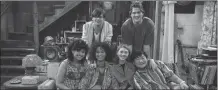  ?? ?? Sam Morelos, Mace Coronel, Ashley Aufderheid­e, Callie Haverda, Maxwell Acee Donovan and Reyn Doi in “That ‘90s Show”