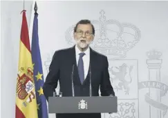  ??  ?? 0 Spanish PM Mariano Rajoy wants a return to ‘tranquilli­ty’