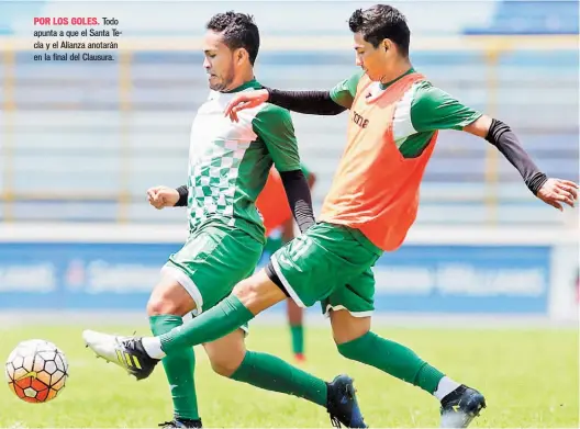  ??  ?? Todo apunta a que el Santa Tecla y el Alianza anotarán en la final del Clausura.