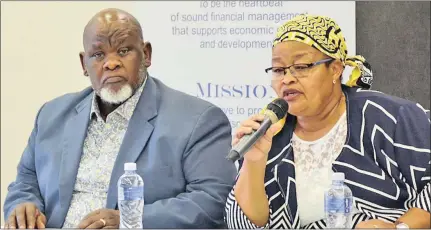  ?? WARNING: Picture: Supplied ?? The MEC for Finance, Mac Jack, and the Premier of the Northern Cape, Sylvia Lucas, at yesterday’s budget lekgotla in Kimberley.