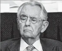  ?? AP PHOTO ?? In this April 11, 2011 photo, Peter G. Peterson, Chairman of the Peter G. Peterson Foundation, attends a meeting of the Economic Club of New York.The executive and philanthro­pist who argued passionate­ly that the U.S. must reduce its national debt has...