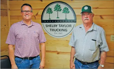  ?? PHOTOS BY SAM PIERCE/TRILAKES EDITION ?? Bobby Taylor, left, and his father, Shelby, own Shelby Taylor Trucking in Sheridan. Shelby has been working in farming for 51 years. The family was recently named the 2018 Grant County Farm Family of the Year.