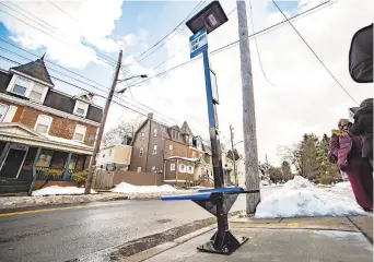  ?? APRILGAMIZ/THE MORNING CALL ?? LANTA Introduced its new SolStop Bus Bench in south Bethlehem. It features a two-seat bench with a touchless solar light and permanent schedule signs.