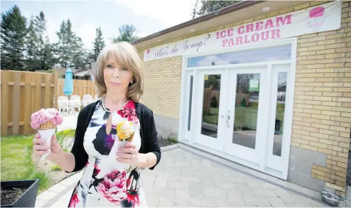  ?? PETER J. THOMPSON / NATIONAL POST ?? Louisa Lampe and her family built What’s The Scoop? in part of their Alliston, Ont., home. But then the town, which granted them a permit, began cracking down on such infraction­s as letting customers eat on their patio.