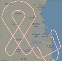  ??  ?? The flight path resembled the iconic ribbon in the Qatar sky.