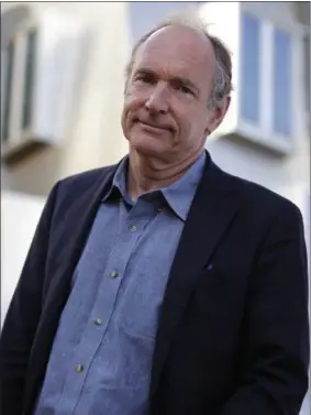  ?? CHARLES KRUPA — THE ASSOCIATED PRESS ?? Tim Berners-Lee, best known as the inventor of the World Wide Web, is this year’s recipient of the A.M. Turing Award, computing’s version of the Nobel Prize.