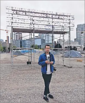  ?? [MAX CLEARY] ?? Robert Montgomery's “The Stars Pulled Down for Real” will be unveiled outside the new Oklahoma Contempora­ry Arts Center shortly after it opens March 13.